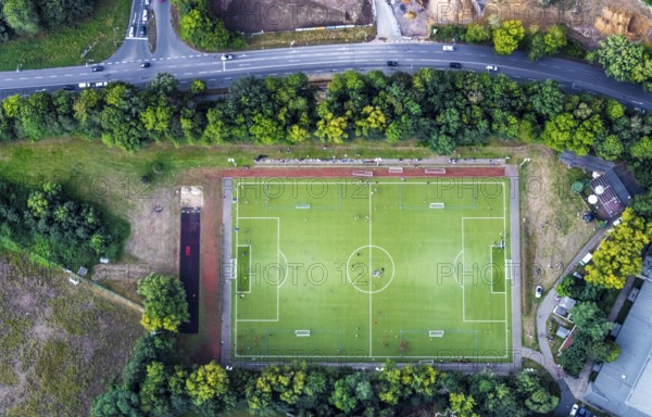 Aerial view, sports centre Wattenscheid-West Berliner Straße, Leithe, Bochum, Ruhr area, North Rhine-Westphalia, Germany, Bochum-Wattenscheid, DE, Europe, football pitch, football stadium, football club, aerial view, aerial photography, aerial photography, SG Wattenscheid 09, sports, sports facilities, sports community 09 Wattenscheid, sports field, sports facility, district Wattenscheid, overview, bird's eye view, Wattenscheid, birds-eyes view, overview