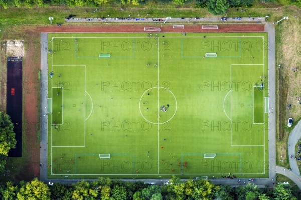 Aerial view, sports centre Wattenscheid-West Berliner Straße, Leithe, Bochum, Ruhr area, North Rhine-Westphalia, Germany, Bochum-Wattenscheid, DE, Europe, football pitch, football stadium, football club, aerial view, aerial photography, aerial photography, SG Wattenscheid 09, sports, sports facilities, sports community 09 Wattenscheid, sports field, sports facility, district Wattenscheid, overview, bird's eye view, Wattenscheid, birds-eyes view, overview