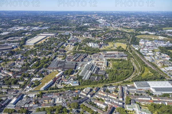 Aerial photo, Bochumer Verein Verkehrstechnik GmbH, Westpark, Gleisdreieck, Jahrhunderthalle Bochum, Kultur Ruhr GmbH, Bochum, Ruhr area, North Rhine-Westphalia, Germany, DE, Europe, birds-eyes view, aerial photo, aerial photography, aerial photography, overview, overview, bird's eye view