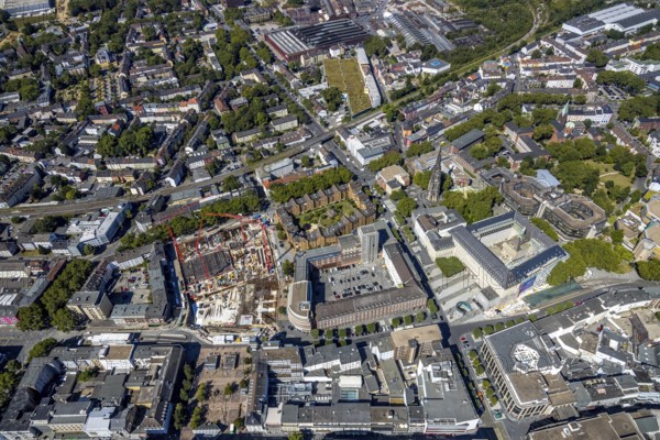 Aerial view, city centre with former justice area, city centre, Gleisdreieck, Bochum, Ruhr area, North Rhine-Westphalia, Germany, DE, Europe, birds-eyes view, aerial view, aerial photography, aerial photography, overview, bird's eye view