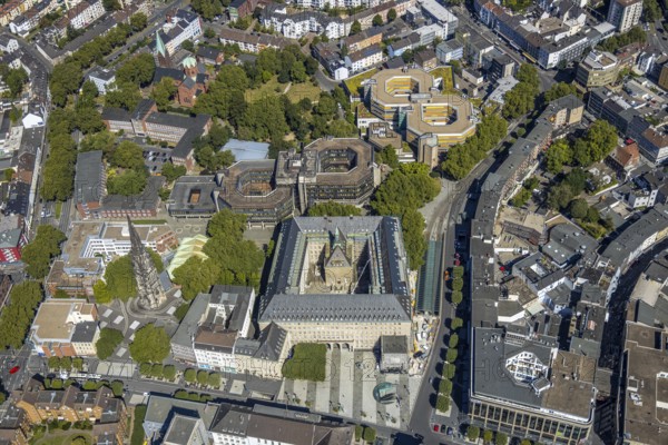 Aerial view, City of Bochum - Town Hall on Hans-Böckler-Straße, P4 Town Hall Centre, Bochum City Library, Bochum Library, Schlegel-Haus, Grumme, Bochum, Ruhr area, North Rhine-Westphalia, Germany, DE, Europe, birds-eyes view, aerial photography, aerial photography, overview, bird's eye view