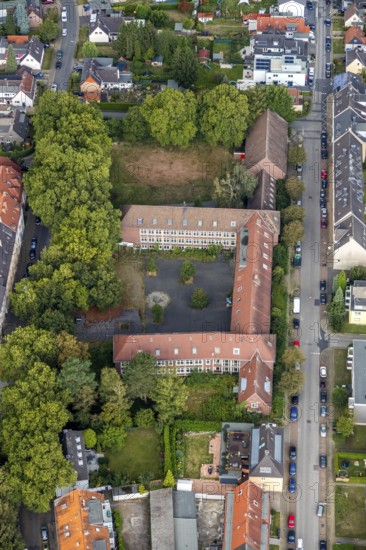 Aerial view, residential area Moltkestraße, Goebenstraße, Wattenscheid, Bochum, Ruhr area, North Rhine-Westphalia, Germany, Bochum-Wattenscheid, DE, Europe, aerial view, aerial photography, aerial photography, district Wattenscheid, overview, bird's eye view, birds-eyes view, overview, block of flats, rental flats, rent