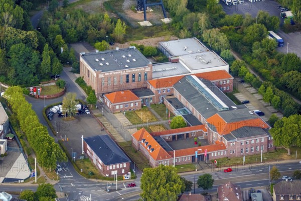 Aerial view, Technology and Start-up Centre Wattenscheid, Leithe, Bochum, Ruhr area, North Rhine-Westphalia, Germany, B & W Druck & Marketing GmbH, Bochum-Wattenscheid, DE, Former Holland Colliery, Europe, commercial enterprises, commercial area, commercial park, commercial location, commercial use, industrial area, industrial location, aerial view, aerial photography, aerial photography, Lyrenstraße, Wattenscheid district, technology centre, overview, bird's-eye view, Wattenscheid, birds-eyes view, overview