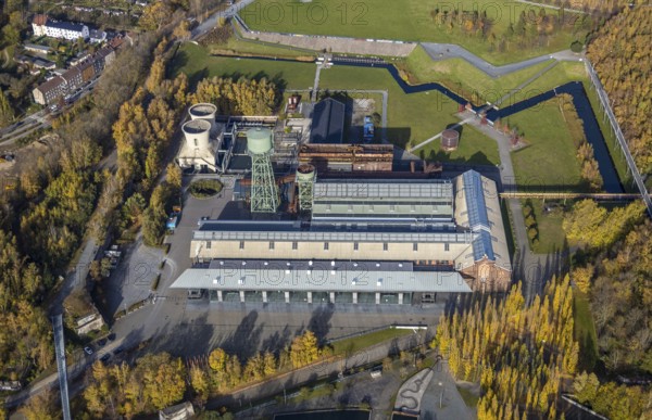Jahrhunderthalle Bochum, Kruppwerke, Bochum, Ruhr area, North Rhine-Westphalia, Germany, An der Jahrhunderthalle, DE, Europe, culture, art, aerial view, aerial photograph, aerial photography, aerial photography, overview, events, venue, event location, event centre, bird's-eye view, birds-eyes view, cultural use, overview