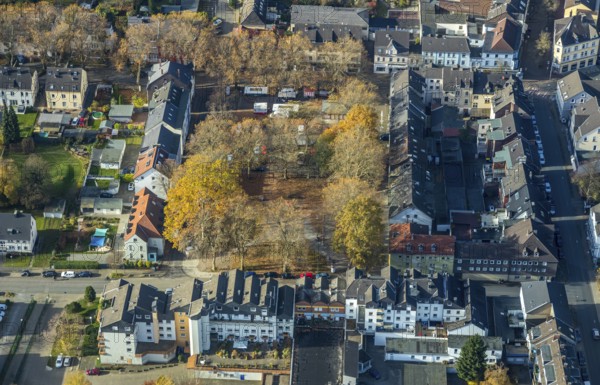 Marktgarten Park, Gerthe, Bochum, Ruhr area, North Rhine-Westphalia, Germany, Brandenbuschstraße, DE, Europe, property tax, autumn colours, real estate, aerial view, aerial photograph, aerial photography, aerial photography, park, Turmstraße, overview, bird's-eye view, housing estate, residential area, residential buildings, quality of living, residential quarter, housing estate, birds-eyes view, overview