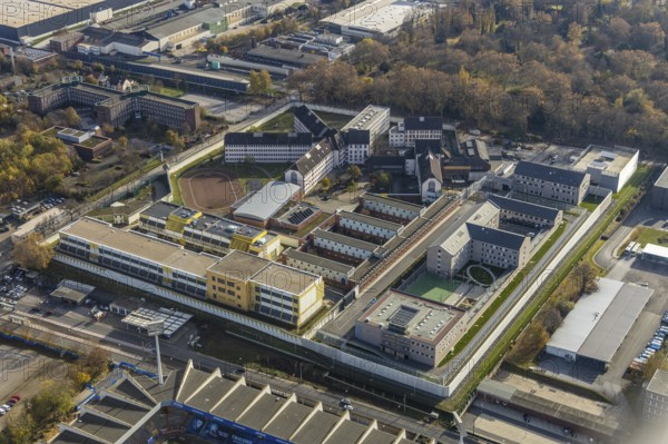 Prison Bochum Krümmede, Grumme, Bochum, Ruhr area, North Rhine-Westphalia, Germany, DE, Europe, imprisonment, custodial sentence, prison, detention centre, prison sentence, correctional facility, aerial view, aerial photograph, aerial photography, aerial photography, overview, custody, bird's eye view, birds-eyes view, overview