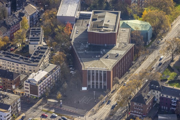 Schauspielhaus Bochum, Südinnenstadt, Bochum, Ruhr area, North Rhine-Westphalia, Germany, DE, Europe, culture, art, Königsallee, aerial view, aerial photograph, aerial photography, aerial photography, drama, theatre, theatre, overview, bird's eye view, birds-eyes view, cultural use, overview