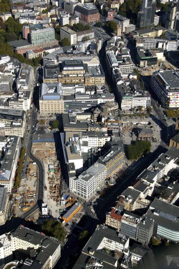 Frankfurt, skyline, skyscrapers, Deutsche Bank, DEU Germany Germany, Europe, aerial view, birds-eyes view, aerial photography, aerial photography, overview, overview, bird's eye view
