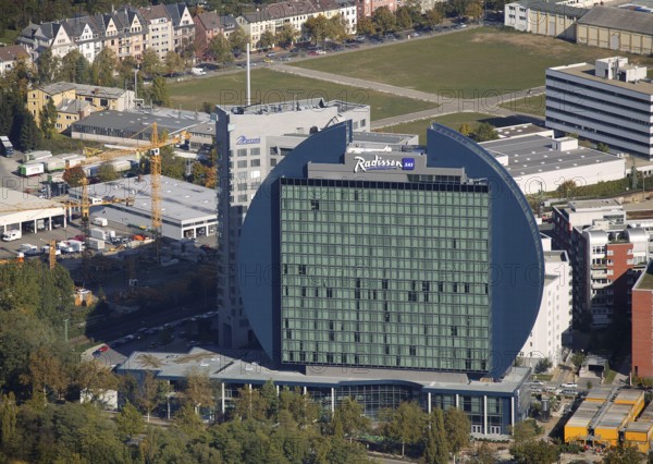Frankfurt, hOTEL rADISSON bLUE, DEU Germany Germany, Europe, aerial photo, birds-eyes view, aerial photography, aerial photography, overview, bird's-eye view