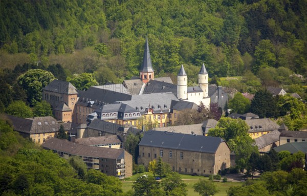 Steinfeld Monastery, monastery in Kall, Benedictine Abbey, Kall, Eifel, North Rhine-Westphalia, Germany, Europe, aerial view, birds-eyes view, aerial photography, aerial photography, overview, overview, bird's eye view