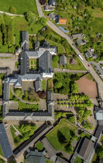 Steinfeld Monastery, monastery in Kall, Benedictine Abbey, Kall, Eifel, North Rhine-Westphalia, Germany, Europe, aerial view, birds-eyes view, aerial photography, aerial photography, overview, overview, bird's eye view