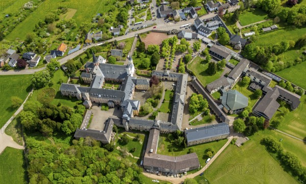 Steinfeld Monastery, monastery in Kall, Benedictine Abbey, Kall, Eifel, North Rhine-Westphalia, Germany, Europe, aerial view, birds-eyes view, aerial photography, aerial photography, overview, overview, bird's eye view