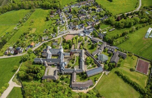 Steinfeld Monastery, monastery in Kall, Benedictine Abbey, Kall, Eifel, North Rhine-Westphalia, Germany, Europe, aerial view, birds-eyes view, aerial photography, aerial photography, overview, overview, bird's eye view