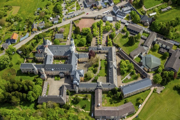 Steinfeld Monastery, monastery in Kall, Benedictine Abbey, Kall, Eifel, North Rhine-Westphalia, Germany, Europe, aerial view, birds-eyes view, aerial photography, aerial photography, overview, overview, bird's eye view
