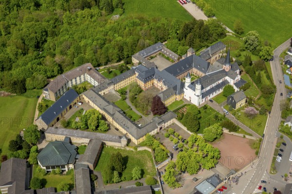 Steinfeld Monastery, monastery in Kall, Benedictine Abbey, Kall, Eifel, North Rhine-Westphalia, Germany, Europe, aerial view, birds-eyes view, aerial photography, aerial photography, overview, overview, bird's eye view
