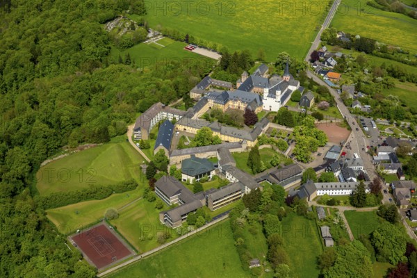 Steinfeld Monastery, monastery in Kall, Benedictine Abbey, Kall, Eifel, North Rhine-Westphalia, Germany, Europe, aerial view, birds-eyes view, aerial photography, aerial photography, overview, overview, bird's eye view