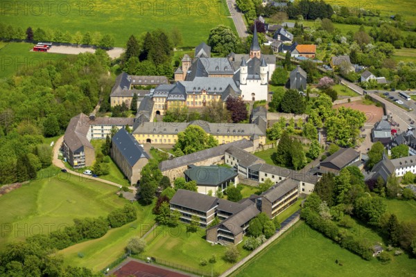 Steinfeld Monastery, monastery in Kall, Benedictine Abbey, Kall, Eifel, North Rhine-Westphalia, Germany, Europe, aerial view, birds-eyes view, aerial photography, aerial photography, overview, overview, bird's eye view