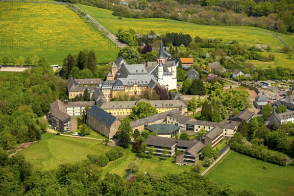 Steinfeld Monastery, monastery in Kall, Benedictine Abbey, Kall, Eifel, North Rhine-Westphalia, Germany, Europe, aerial view, birds-eyes view, aerial photography, aerial photography, overview, overview, bird's eye view