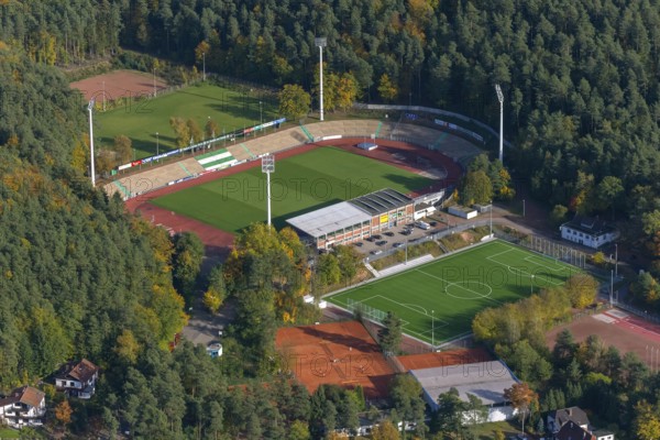 Aerial photo, Waldstadion, Homburg, Saarland, Germany, Europe, birds-eyes view, aerial photography, aerial photography, overview, bird's eye view