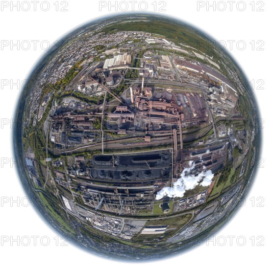 Dillinger Hütte, AG der Dillinger Hüttenwerke, rolling mill, steel mill, Saarstahl AG, Dillingen/Saar, Saarland, Germany, Europe, aerial photograph, birds-eyes view, aerial photography, aerial photography, overview, bird's eye view