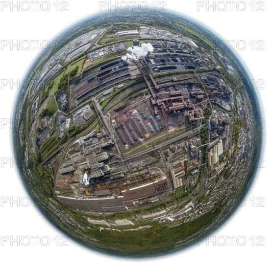 Dillinger Hütte, AG der Dillinger Hüttenwerke, rolling mill, steel mill, Saarstahl AG, Dillingen, Saarland, Germany, Europe, Saarlouis, aerial view, birds-eyes view, aerial photography, aerial photography, aerial photography, overview, bird's eye view
