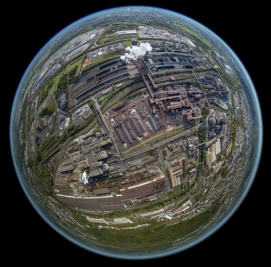 Dillinger Hütte, AG der Dillinger Hüttenwerke, rolling mill, steel mill, Saarstahl AG, Dillingen, Saarland, Germany, Europe, aerial photograph, birds-eyes view, aerial photography, aerial photography, overview, bird's eye view