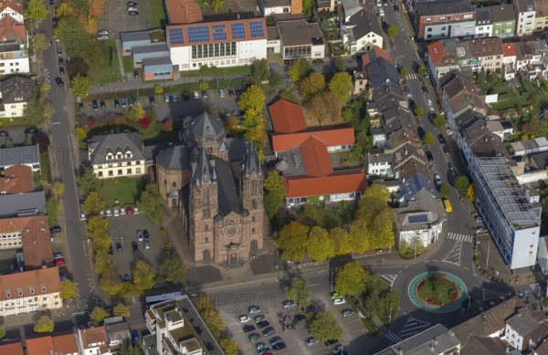 St. Sacrament Saardom, Dillingen/Saar, Saarland, Germany, Europe, aerial photo, birds-eyes view, aerial photography, aerial photography, overview, bird's eye view