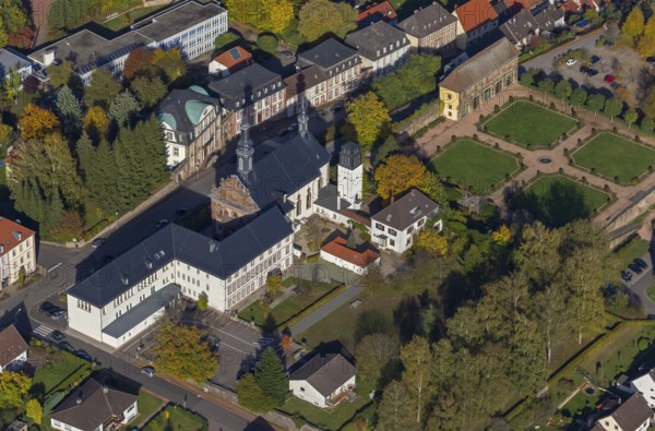 Castle church, Blieskastel, Saarland, Germany, Europe, aerial view, birds-eyes view, aerial photography, aerial photography, overview, bird's eye view