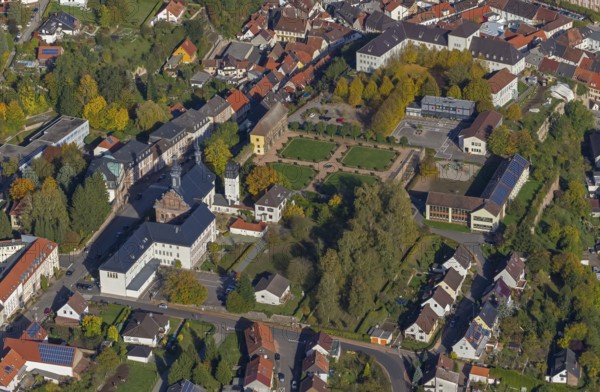 Castle church, Blieskastel, Saarland, Germany, Europe, aerial view, birds-eyes view, aerial photography, aerial photography, overview, bird's eye view