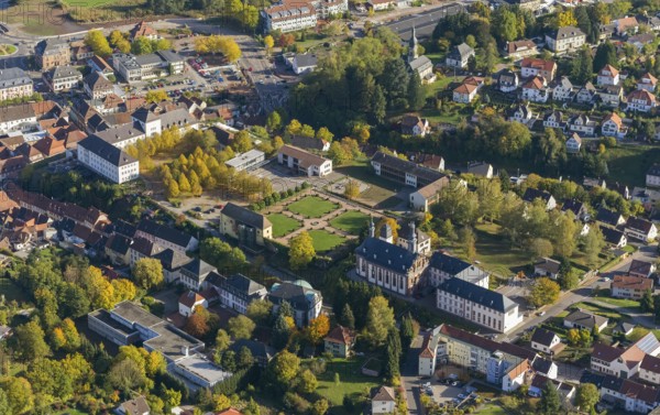 Castle church, Blieskastel, Saarland, Germany, Europe, aerial view, birds-eyes view, aerial photography, aerial photography, overview, bird's eye view