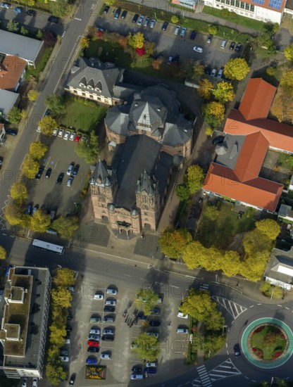 St. Sacrament Saardom, Dillingen/Saar, Saarland, Germany, Europe, aerial photo, birds-eyes view, aerial photography, aerial photography, overview, bird's eye view