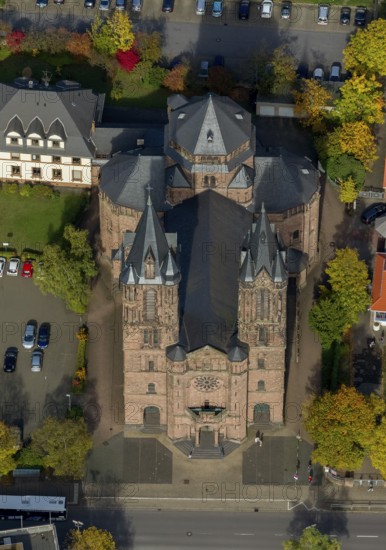 St. Sacrament Saardom, Dillingen/Saar, Saarland, Germany, Europe, aerial photo, birds-eyes view, aerial photography, aerial photography, overview, bird's eye view