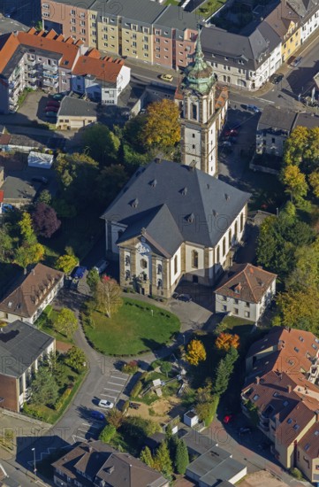 Reconciliation Church, Völklingen, Saarland, Germany, Europe, aerial view, birds-eyes view, aerial photography, aerial photography, overview, bird's eye view