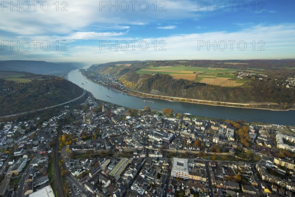 Old town of Andernach, Rhine valley, Rhine, city wall, medieval city wall, Andernach, Mayen-Koblenz district, Rhineland-Palatinate, Germany, Europe, aerial view, birds-eyes view, aerial photography, aerial photography, overview, bird's eye view