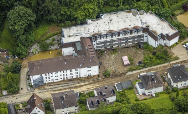 Aerial photo, Lennehochwasser, Hohenlimburg, Hagen, Ruhr area, North Rhine-Westphalia, Germany, DE, Europe, birds-eyes view, aerial photography, aerial photography, overview, overview, bird's eye view