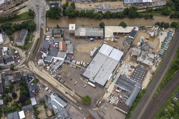 Aerial photo, flood, floods, Boele, Hagen, Ruhr area, North Rhine-Westphalia, Germany, DE, Europe, birds-eyes view, aerial photography, aerial photography, overview, overview, bird's eye view