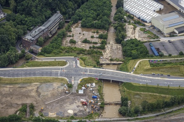 Aerial photo, flood, floods, Altenhagen, Hagen, Ruhr area, North Rhine-Westphalia, Germany, DE, Europe, birds-eyes view, aerial photography, aerial photography, overview, overview, bird's eye view