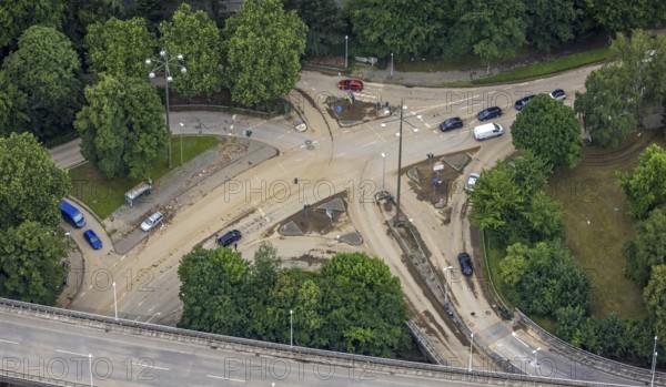 Aerial photo, flood, floods, Emst, Hagen, Ruhr area, North Rhine-Westphalia, Germany, DE, Europe, birds-eyes view, aerial photography, aerial photography, overview, overview, bird's eye view
