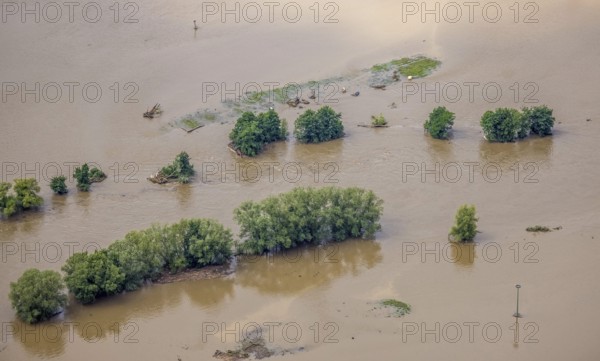 Aerial photo, Ruhr floods, flooding, weather, Ruhr area, North Rhine-Westphalia, Germany, Herdecke, DE, Europe, birds-eyes view, aerial photo, aerial photography, aerial photography, overview, bird's eye view, Ruhr floods, heavy rain, flood of the century
