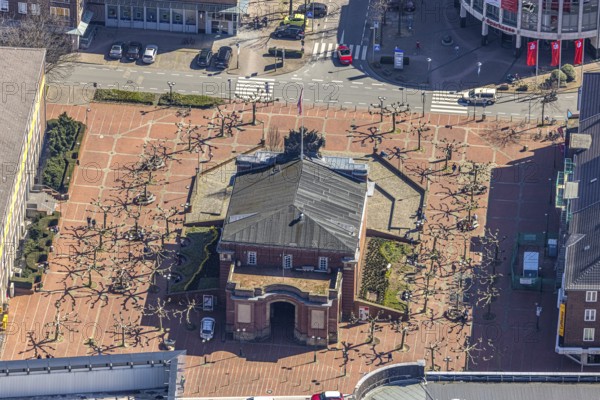Aerial view, Berliner Tor Wesel, Berliner-Tor-Platz, Wesel, Ruhr area, Lower Rhine, North Rhine-Westphalia, Germany, DE, monument, Europe, Wesel Fortress, aerial view, aerial photography, aerial photography, sight, overview, bird's eye view, birds-eyes view, historical, overview