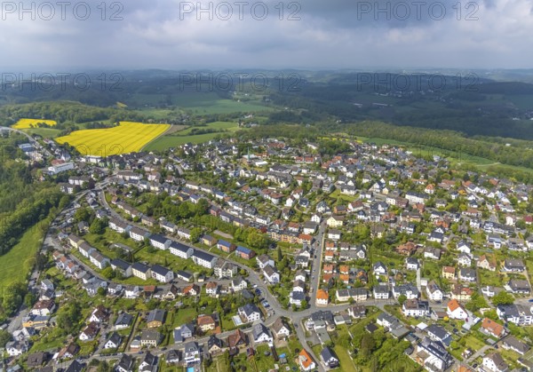 Aerial view, aerial view Grundschöttel, Wetter, Ruhr area, North Rhine-Westphalia, Germany, DE, Europe, aerial photography, aerial photography, aerial view, townscape, overview, bird's-eye view, overview