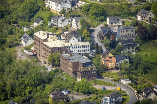 Aerial photograph, Burg F.W. Lüling company, museum of local history Wetter Hegestraße, Volmarstein, Wetter, Ruhr area, North Rhine-Westphalia, Germany, DE, Europe, commercial enterprises, commercial area, commercial location, commercial use, aerial photograph, aerial photography, aerial photography, overview, bird's-eye view, bird's-eye view, overview