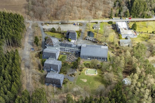 Aerial photo, CVJM Kreisverband Siegerland e.V., Wilgersdorf, Wilnsdorf, Siegerland, North Rhine-Westphalia, Germany, DE, Europe, youth education centre, Siegen-Wittgenstein district, aerial photo, aerial photography, aerial photography, overview, bird's-eye view, overview