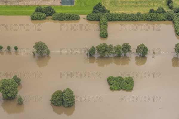 Aerial photo, Ruhr flood, Wandhofen, Schwerte, Ruhr area, North Rhine-Westphalia, Germany, DE, Europe, birds-eyes view, aerial photo, aerial photography, aerial photography, overview, overview, bird's eye view