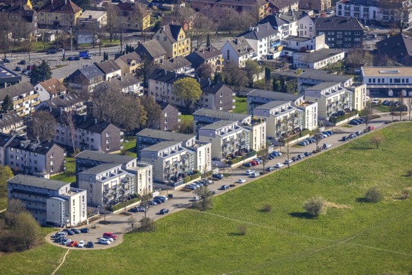 Aerial view, residential buildings Rosi-Wolfstein-Straße and Im Wullen, Annen, Witten, Ruhr area, North Rhine-Westphalia, Germany, DE, Europe, property tax, Im Wullen, real estate, aerial view, aerial photography, aerial photography, overview, bird's-eye view, residential complex, living and life, residential area, residential buildings, quality of living, residential neighbourhood, housing estate, birds-eyes view, overview