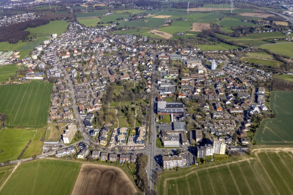 Aerial view, local view Stockum, Düren, Witten, Ruhr area, North Rhine-Westphalia, Germany, DE, Europe, property tax, real estate, aerial view, aerial photography, aerial photography, overview, bird's-eye view, meadows and fields, housing estate, living and living, residential area, residential buildings, quality of living, residential neighbourhood, housing estate, birds-eyes view, overview