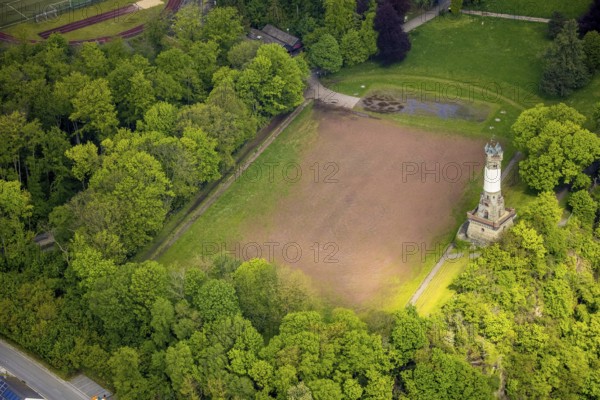 Aerial view, Harkortturm, Wetter, Ruhr area, North Rhine-Westphalia, Germany, DE, Europe, aerial photography, aerial photography, tower, overview, bird's-eye view, overview