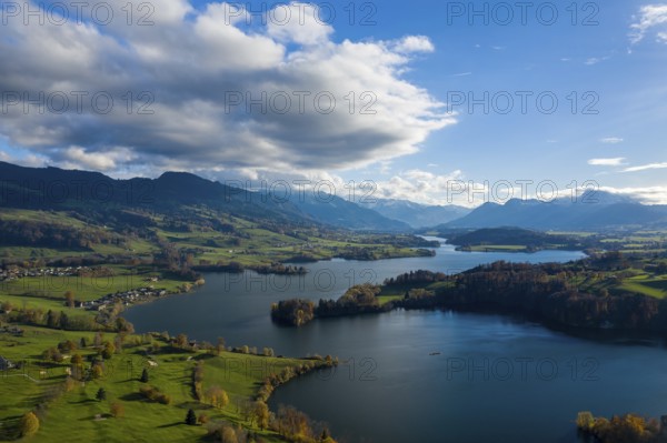 Lake Gruyère, Switzerland, Aerial, Drone, Landscape, Nature