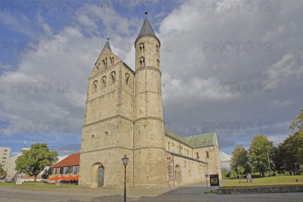Romanesque Monastery of Our Lady with twin towers and art museum, Magdeburg, Romanesque Road, Saxony-Anhalt, Germany