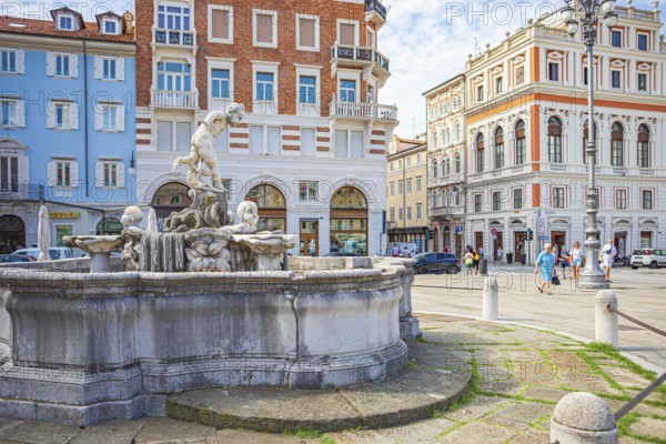 Giovannin Ponterosso Fountain in Piazza del Ponterosso in Trieste, Friuli-Venezia Giulia, Italy